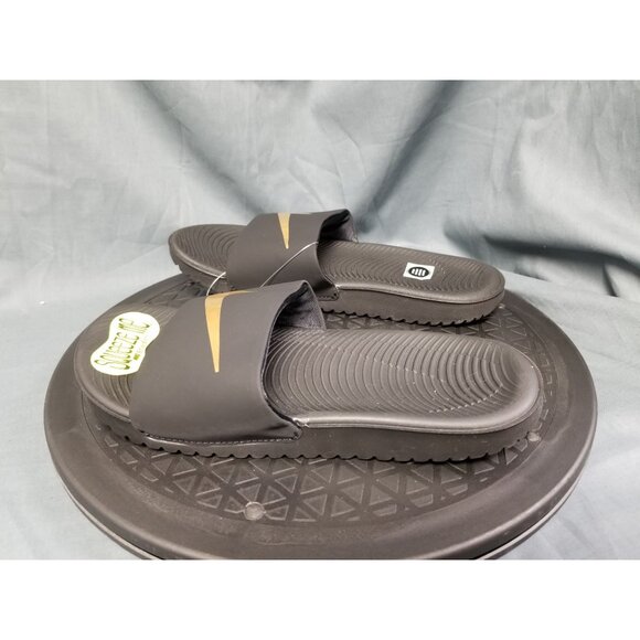 Nike Kids Kawa Slide (GS/PS) Sandals Slides Black Gold Size 2Y NEW WITH TAGS! - Picture 5 of 11